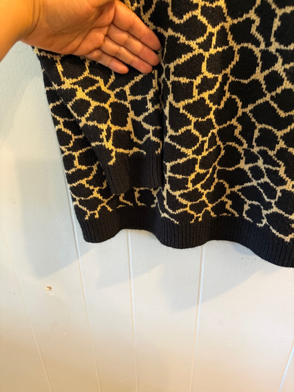 Westbound Black and Cream Animal-Print Crewneck Sweater - Picture 4 of 4